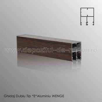 Ghidaje rulouri exterioare aluminiu aplicate duble tip “E” wenge